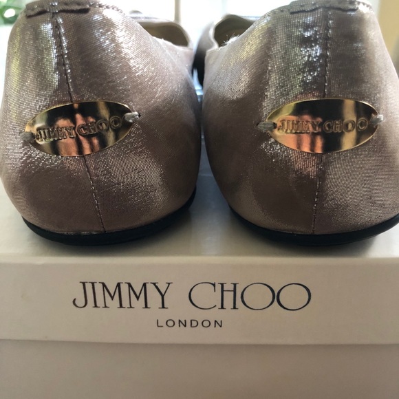 JIMMY CHOO Ballet Flat Multi whirl EU40, 10 beige metallic sparkle glitter shine - Picture 7 of 10
